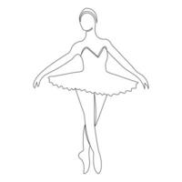 ballet dans schets vector stijl doorlopend een lijn kunst tekening van mooi Dames in de kunst