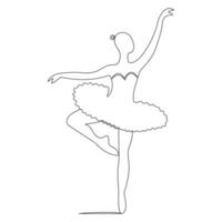 ballet dans schets vector stijl doorlopend een lijn kunst tekening van mooi Dames in de kunst