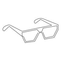zonnebril schets vector illustratie van voorkant visie bril doorlopend single lijn kunst tekening