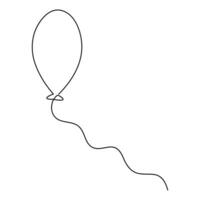 ballon een lijn kunst tekening doorlopend hart vector schets minimalisme ontwerp illustratie