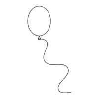 ballon doorlopend single lijn kunst viering decoratie concept schets vector illustratie