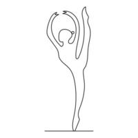 ballet dans opera huis illustratie schets vector doorlopend single lijn tekening van bevallig vrouw