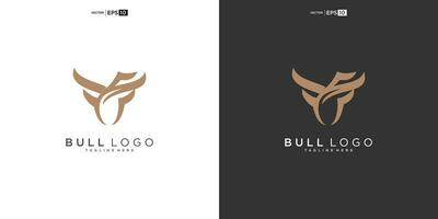 stier, angus koe bizon buffel hoofd premie logo ontwerp. creatief stier hoorns vector