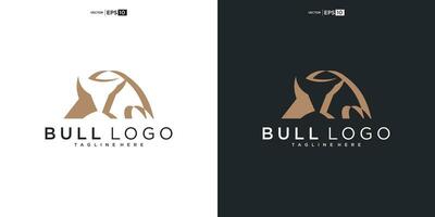 stier, angus koe bizon buffel hoofd premie logo ontwerp. creatief stier hoorns vector