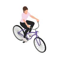 vrouw fietstocht samenstelling vector