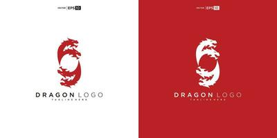 draak silhouet logo ontwerp. draak vector illustratie