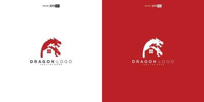 draak silhouet logo ontwerp. draak vector illustratie