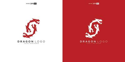 draak silhouet logo ontwerp. draak vector illustratie