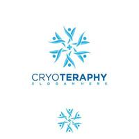 abstract mensen vorm sneeuwvlok voor cryotherapie logo ontwerp vector