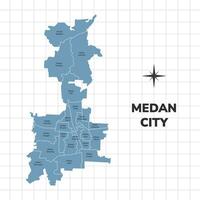 medan stad kaart illustratie. kaart van steden in Indonesië vector