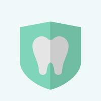 icoon tandheelkundig bescherming. verwant naar tandheelkundig symbool. vlak stijl. gemakkelijk ontwerp bewerkbaar. gemakkelijk illustratie vector