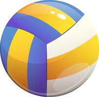 volleybal met blauw, wit en geel strepen Aan transparant achtergrond. vector illustratie van single volleybal element