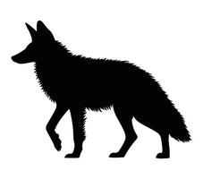 zwart en wit aardwolf silhouet. vector illustratie.