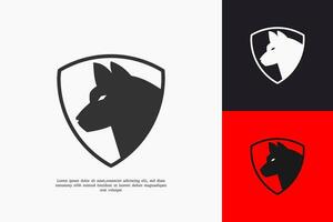 wolf schild logo ontwerpsjabloon vector