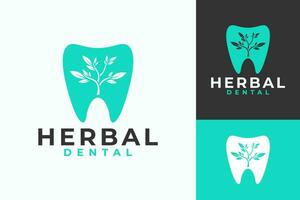 tandheelkundig natuur natuurlijk tandarts logo ontwerp vector