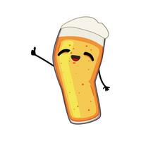 glas bier mok karakter tekenfilm vector illustratie