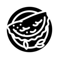 calzone pizza Italiaans keuken glyph icoon vector illustratie