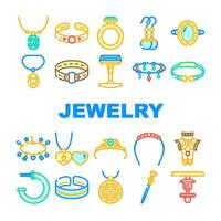 sieraden ring goud juweel pictogrammen reeks vector