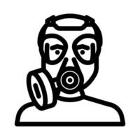 gas- masker gezicht lijn icoon vector illustratie