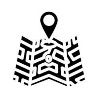 kaart wijzer GPS glyph icoon vector illustratie