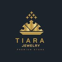 tiara sieraden premie logo merk vector