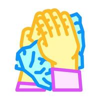 hand- afvegen met papier handdoek kleur icoon vector illustratie