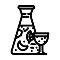 sangria glas Spaans keuken lijn icoon vector illustratie