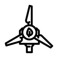 schoon wind energie turbine lijn icoon vector illustratie