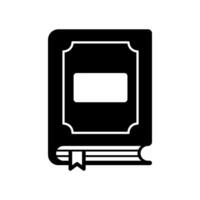zwart boek icoon. lezing en onderwijs vector illustratie