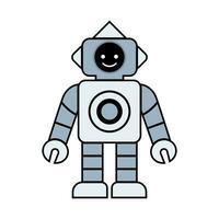 gelukkig grappig tekenfilm kinderachtig robot lijn pictogrammen. machine technologie cyborg. futuristische humanoid karakter mascotte. wetenschap robotachtig, android vriendelijk karakter, robot technologie vector illustratie