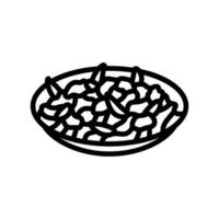 chow mein Chinese keuken lijn icoon vector illustratie