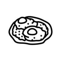 huevos rancheros Mexicaans keuken lijn icoon vector illustratie