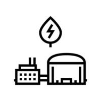 biogas fabriek biomassa lijn icoon vector illustratie