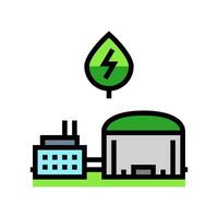 biogas fabriek biomassa kleur icoon vector illustratie