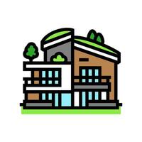 eco vriendelijk architectuur groen gebouw kleur icoon vector illustratie