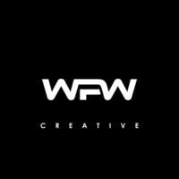 wpw brief eerste logo ontwerp sjabloon vector illustratie