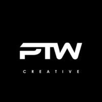 ptw brief eerste logo ontwerp sjabloon vector illustratie