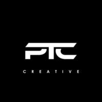 ptc brief eerste logo ontwerp sjabloon vector illustratie