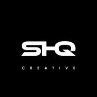 shq brief eerste logo ontwerp sjabloon vector illustratie