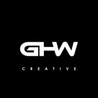 ghw brief eerste logo ontwerp sjabloon vector illustratie