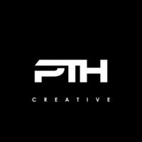 pth brief eerste logo ontwerp sjabloon vector illustratie