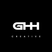 ghh brief eerste logo ontwerp sjabloon vector illustratie