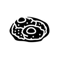 huevos rancheros Mexicaans keuken glyph icoon vector illustratie