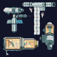 orbitale internationale ruimtestation gekleurde compositie vector