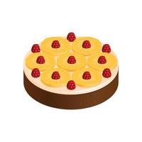 ananas frambozen cake samenstelling vector