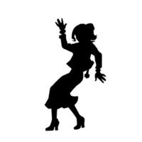 silhouet van een slank vrouw in dans houding. silhouet van een vrouw dansen. vector