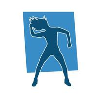 silhouet van een slank vrouw in dans houding. silhouet van een vrouw dansen. vector