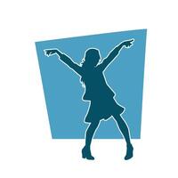 silhouet van een slank vrouw in dans houding. silhouet van een vrouw dansen. vector