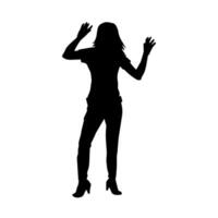 silhouet van een slank vrouw in dans houding. silhouet van een vrouw dansen. vector