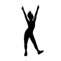 silhouet van een slank vrouw in dans houding. silhouet van een vrouw dansen. vector